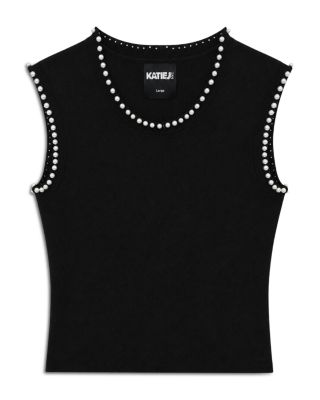 Girls' Tween Buffy Pearl Trim Sleeveless Top - Big Kid