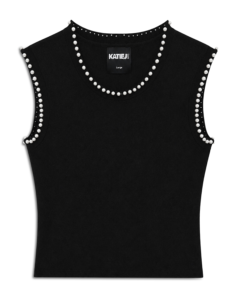 KatieJnyc Girls' Tween Buffy Pearl Trim Sleeveless Top - Big Kid