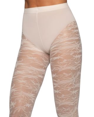 Floral Brocade Sheer Tights - thumbnail 5