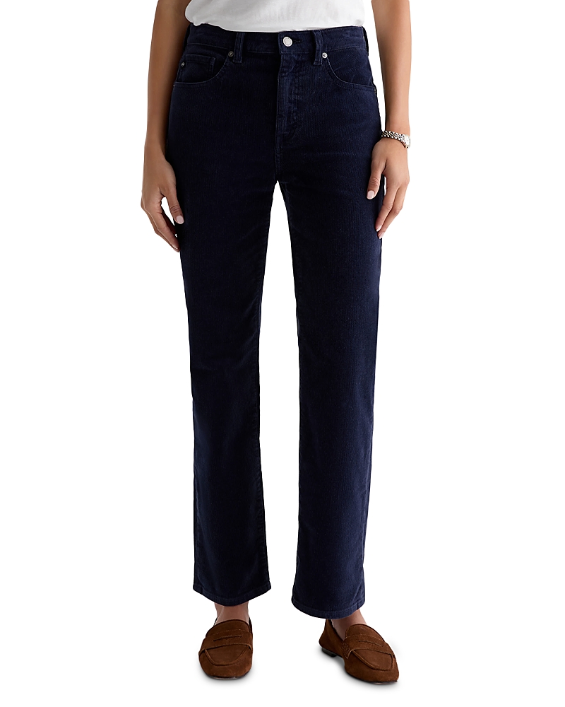 Ag Brinley Mid Rise Straight Corduroy Jeans in Deep Trenches