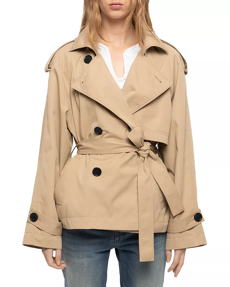 Zadig & Voltaire Kivana Cotton Belted Trench Jacket