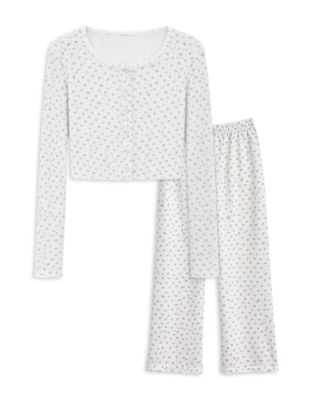 Girls' Marina Pointelle Cardigan & Marina Pointelle Lounge Pants Set - Big Kid