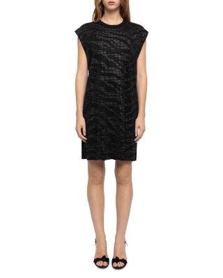 Roe Cotton Embellished Zebra Motif Dress