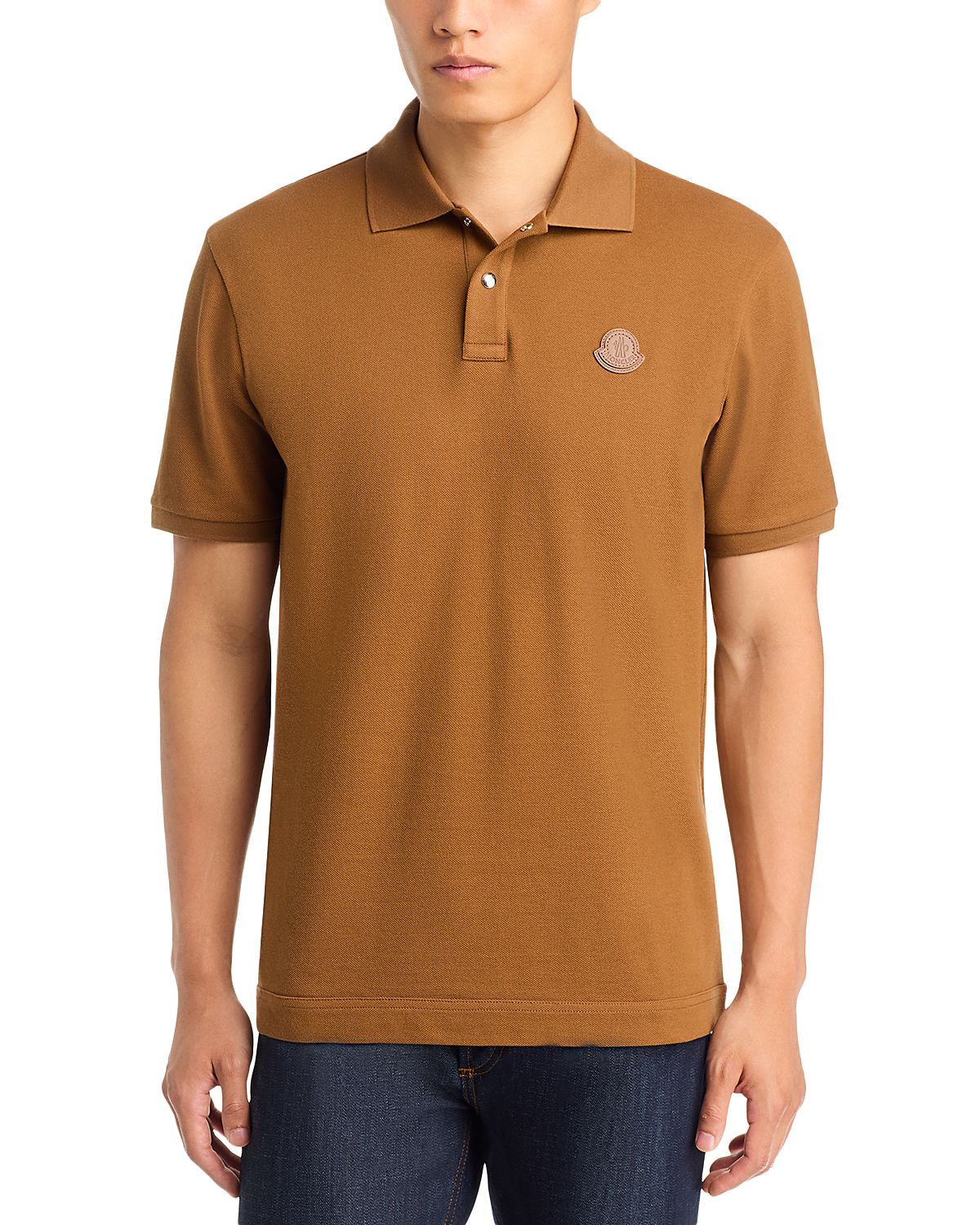 Moncler Logo Patch Cotton Piquet Polo Shirt