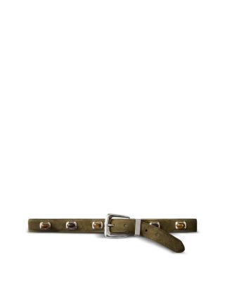 Veronica Beard Women's Arch Stone Embellished Suede Belt