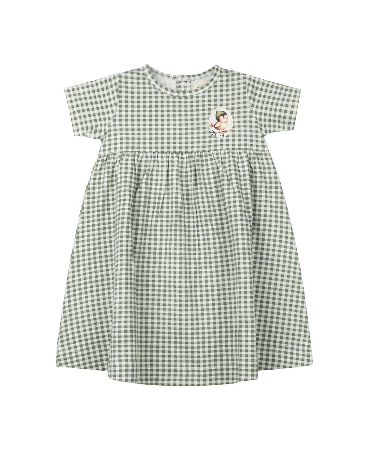 Ely's & Co. Girls' Gingham Owl Collection Short Sleeve Dress - Little Kid, Big Kid