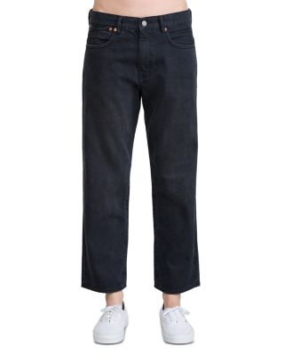 Lucy BF High Rise Relaxed Straight Jeans in Worn Black