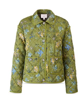 Hand Sketched Floral Alexa Quilted Jacket - thumbnail 3
