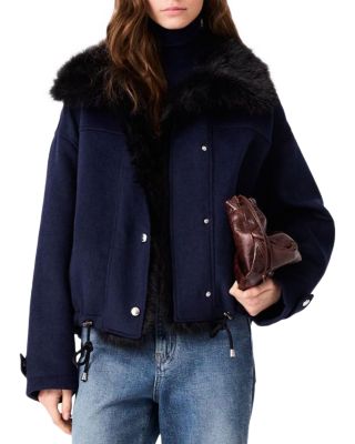 Gracienne Faux Fur Trim Coat