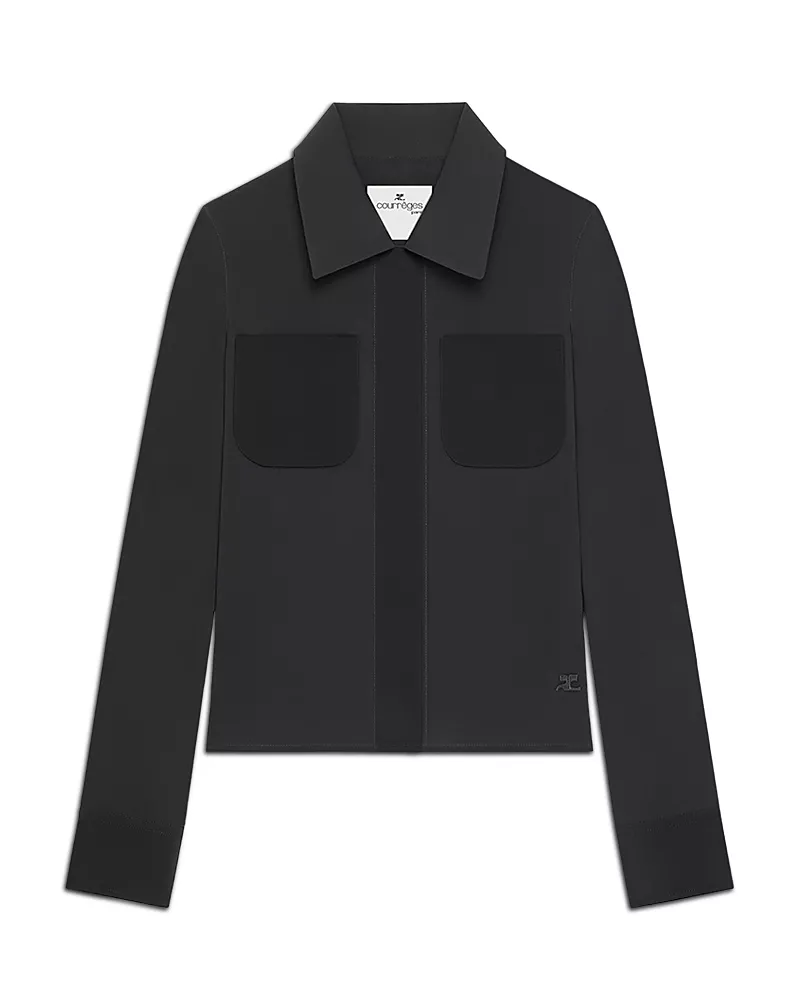 Courreges Two Pocket Voile Long Sleeve Shirt