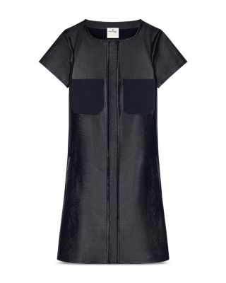 Vinyl Cotton Blend Pocket Dress