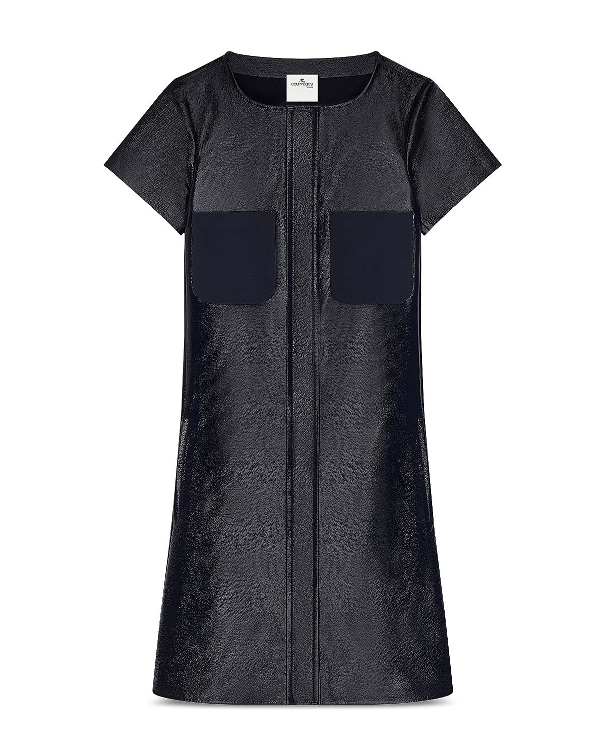 Courreges Vinyl Cotton Blend Pocket Dress