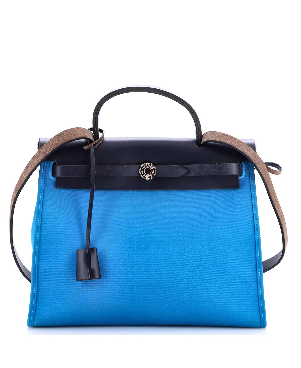 Pre-Owned HERMES 31 Herbag Zip Leather and Toile
