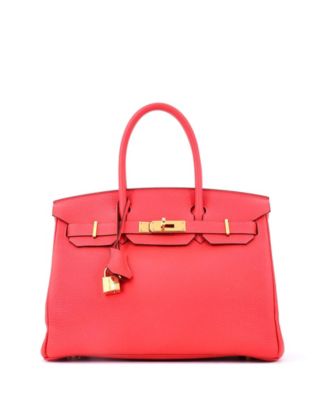 Birkin 30 Handbag Red Togo with Gold Hardware
