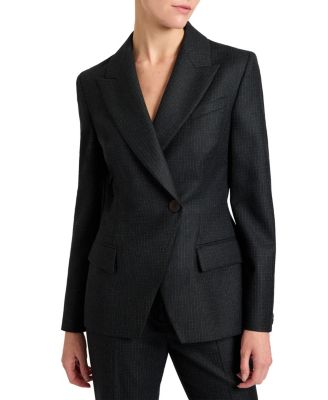  Malli Single Button Jacket in Tonal Mini Check Wool