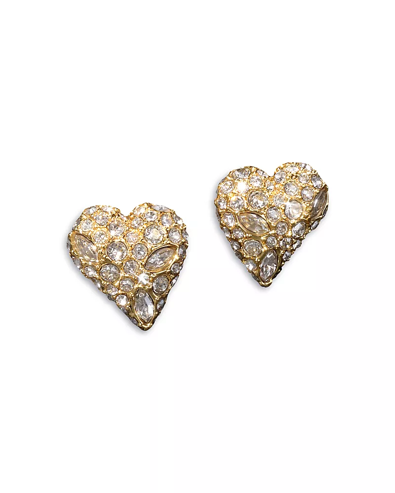Alexis Bittar Solanles Pave Heart Stud Earrings