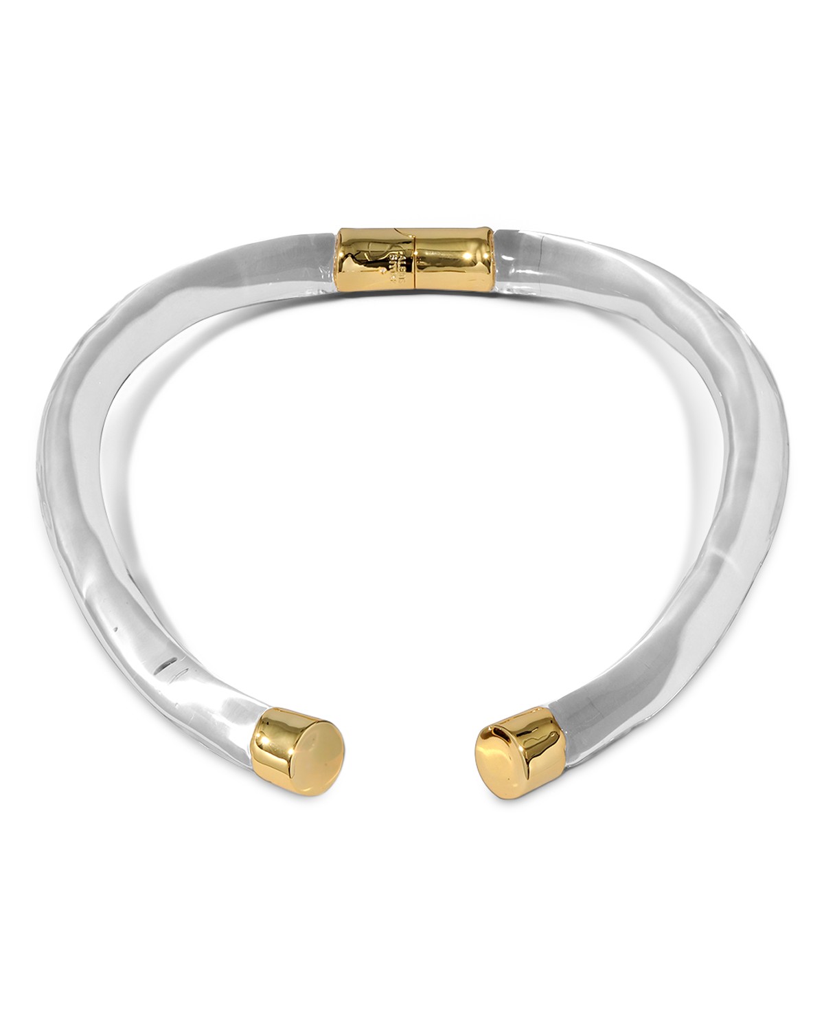Liquid Lucite Capped Structural Collar Necklace, 5"