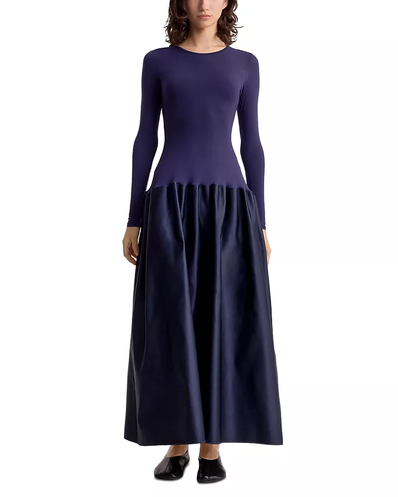 Fforme Catrin Mixed Media Flared Dress