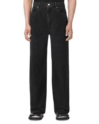 Lenny Cotton Loose Fit Corduroy 31.5" Jeans in Navy Blue