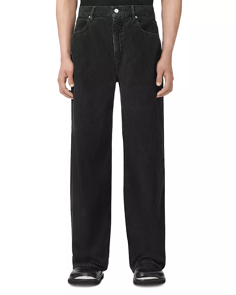 Allsaints Lenny Cotton Loose Fit Corduroy 31.5 Jeans in Navy Blue