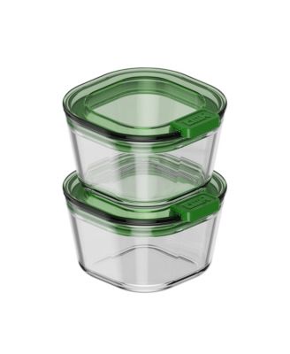  Stack Glass Container, 1 Cup, Set of 2