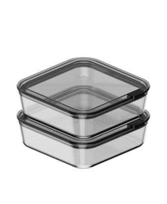  Stack Glass Container, 5.6 Cup, Set of 2