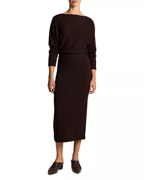 Cozy Off Shoulder Midi Dress