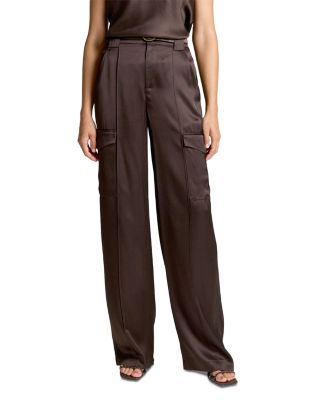 Satin High Waisted Utility Pants