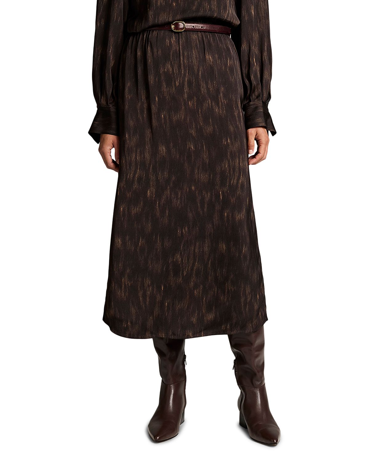 Vince Printed Pull On Slip Skirt