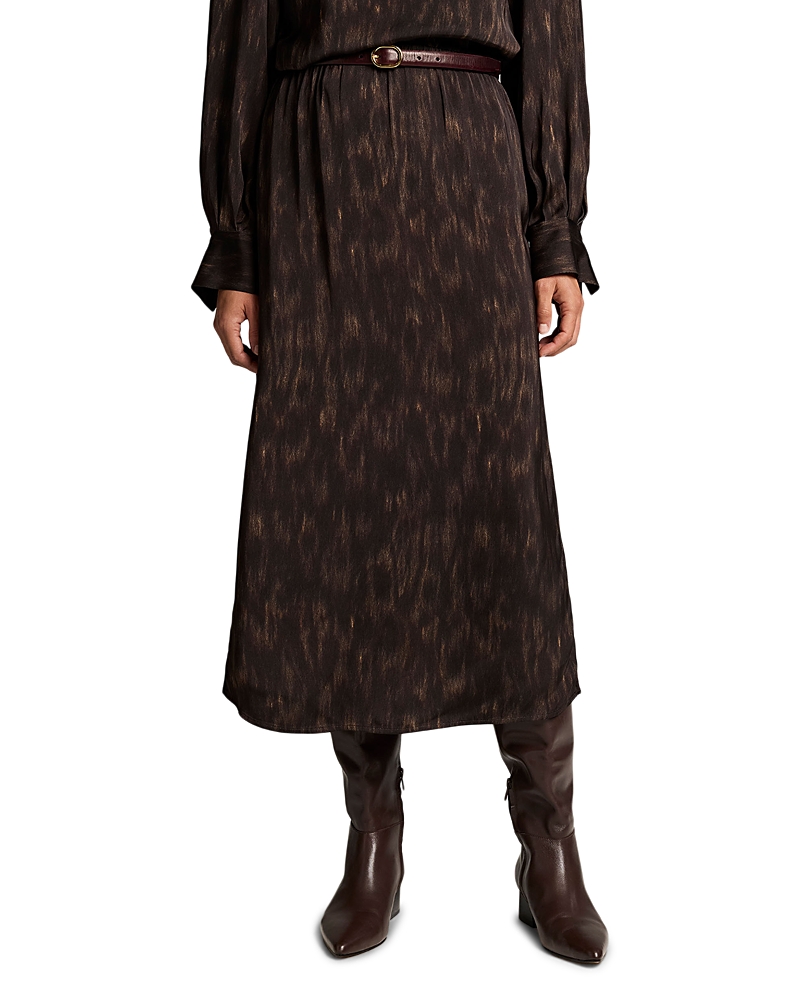 Vince Printed Pull On Slip Skirt