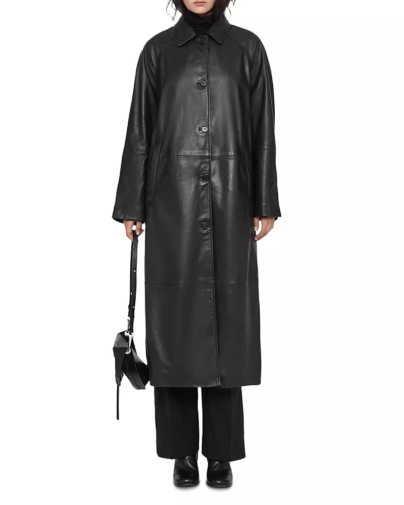 Allsaints Orville Leather Long Coat