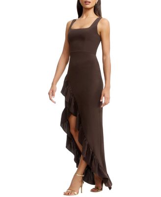 Charlene Square Neck Cascade Ruffle Gown - thumbnail 9