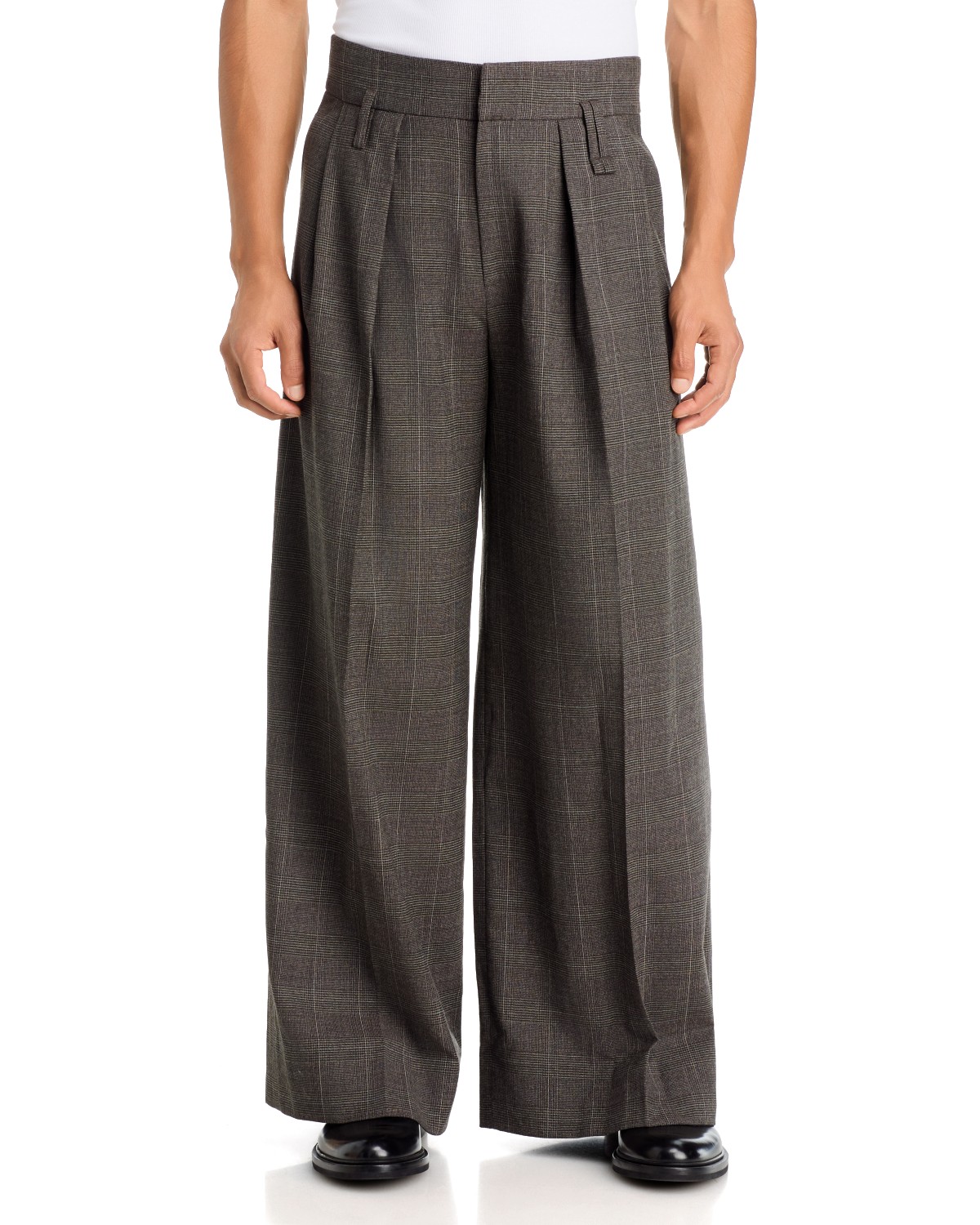 Simone Rocha Relaxed Fit Wide Leg Wool Blend Pants in Peat