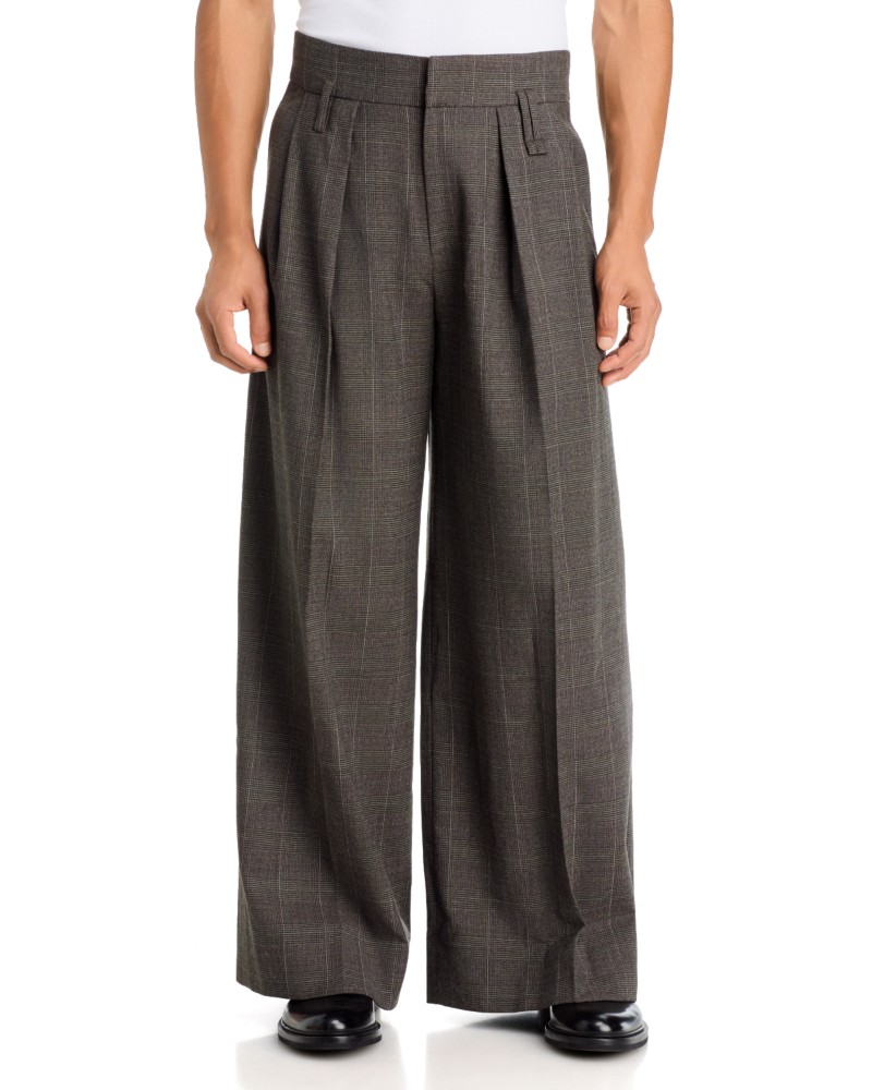 Simone Rocha Relaxed Fit Wide Leg Wool Blend Pants in Peat