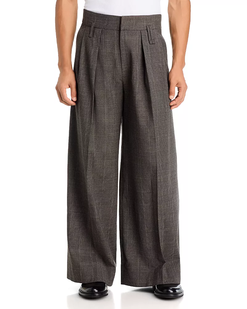 Simone Rocha Relaxed Fit Wide Leg Wool Blend Pants