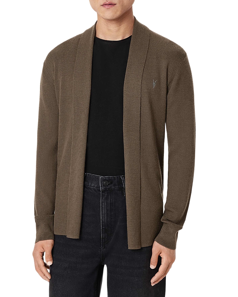 Allsaints Mode Regular Fit Merino Wool Open Cardigan Sweater · S