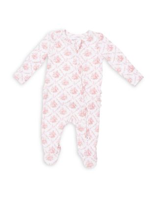 Girls' Rose Bows Lattice 2 Way Ruffled Back Zipper Footie - Baby