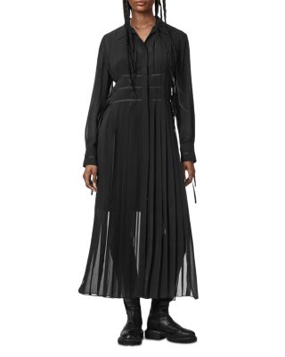 Allsaints Kass Pleated Shirt Dress