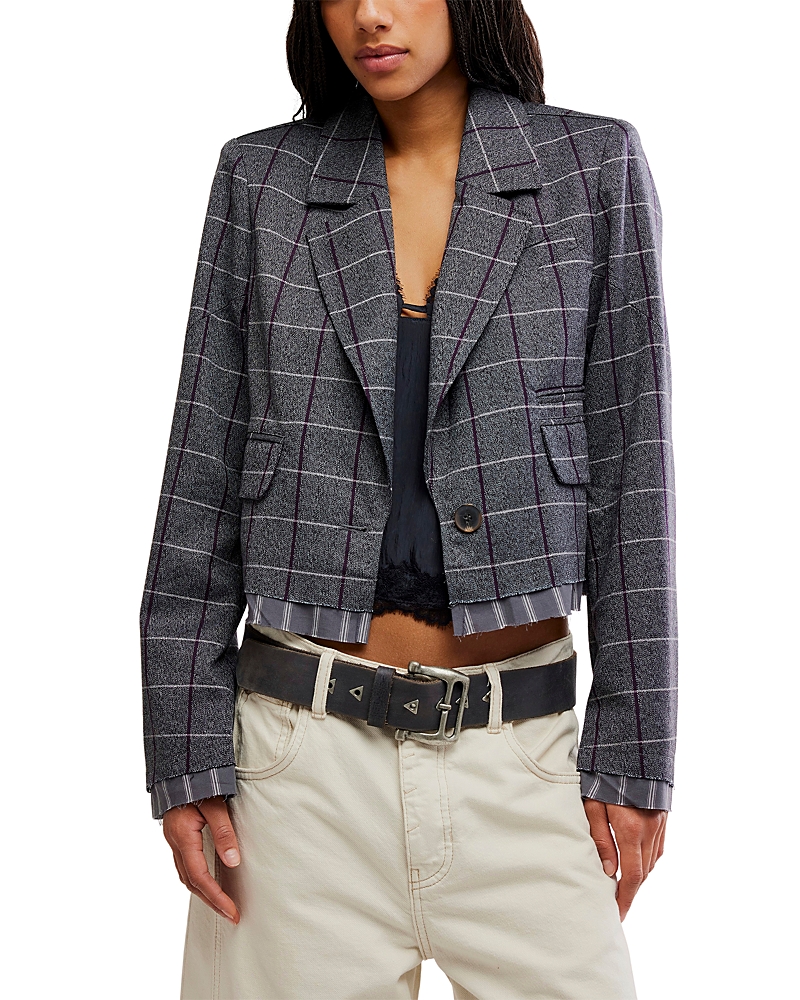 Free People Academia Windowpane Blazer