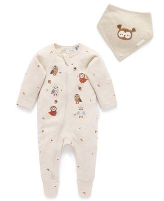  Unisex Thick Zip Footie & Bib Set - Baby