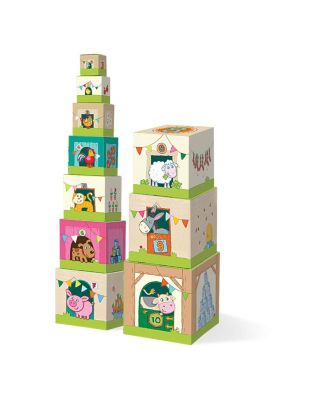 On the Farm 10 Piece Stacking & Nesting Cubes - Ages 0-24 Months