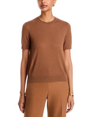 Lafayette 148 New York Crewneck Cashmere Short Sleeve Sweater