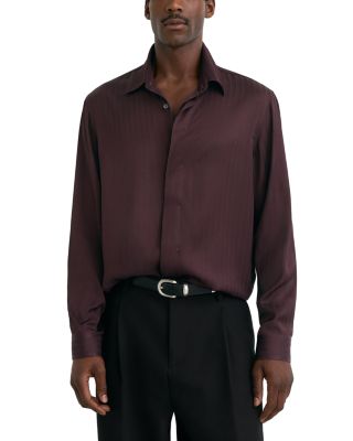 Herringbone Stripe Point Collar Shirt - Exclusive