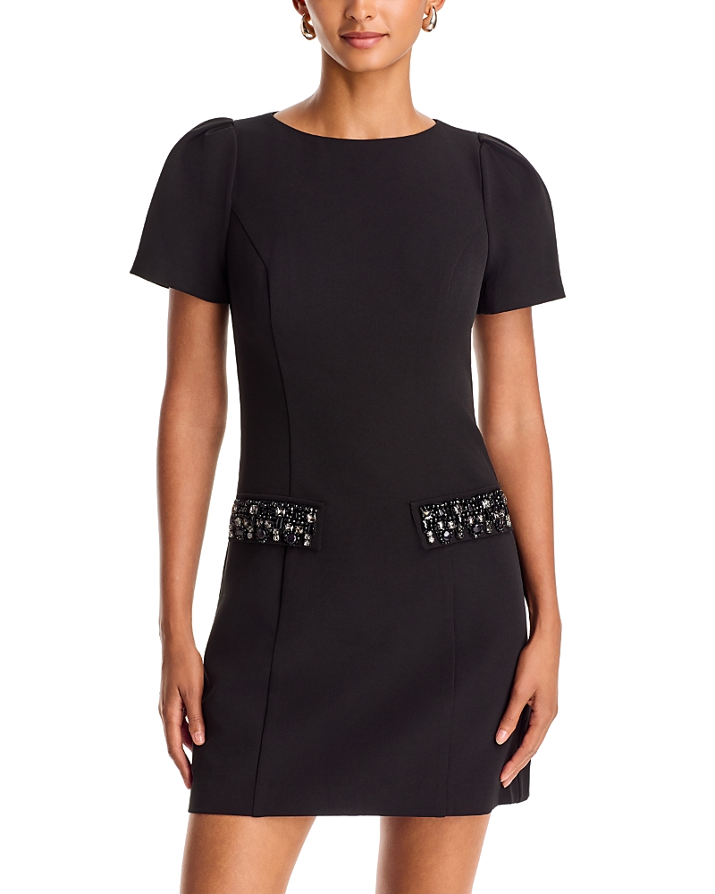 Aqua Embellished Short Sleeve Mini Dress - Exclusive