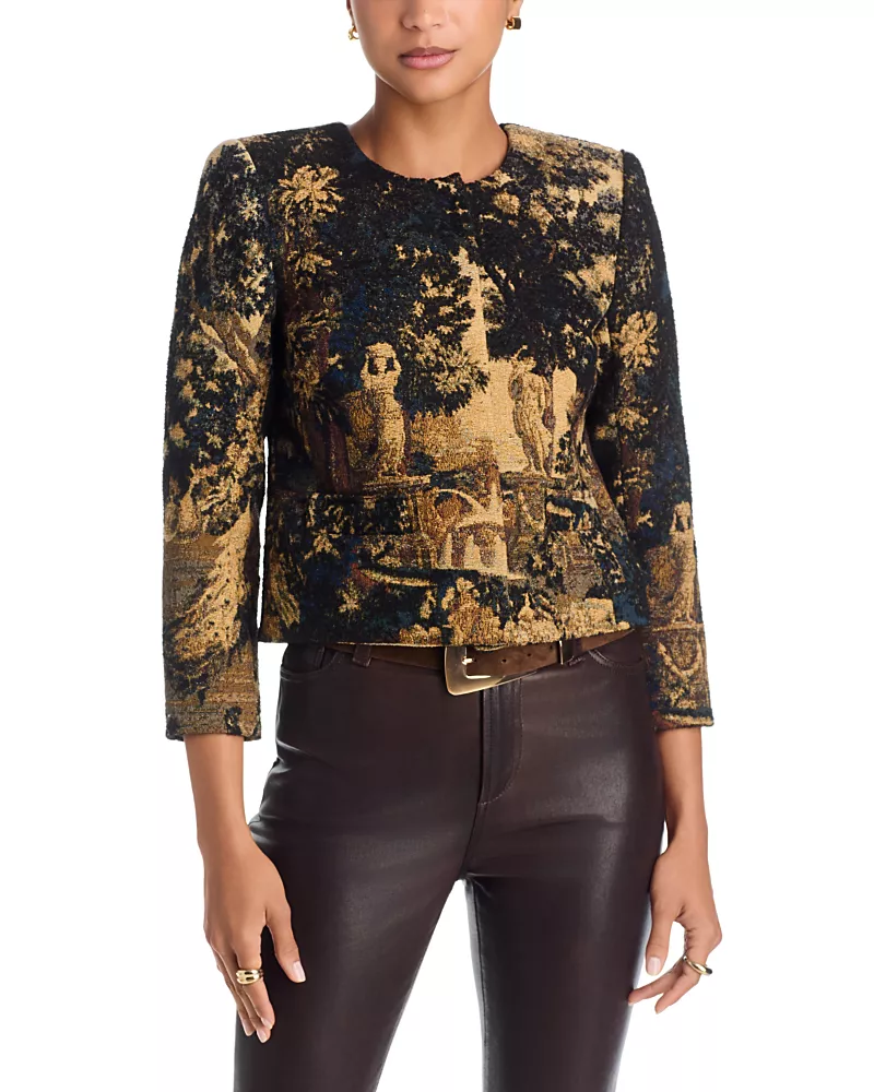 L'Agence Lian Collarless 3/4 Sleeve Jacket