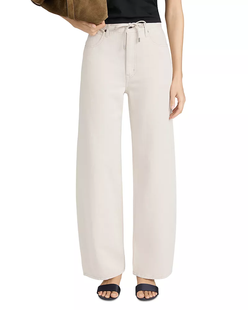 Frame The Off Duty Drawstring Jeans in Natural Ecru