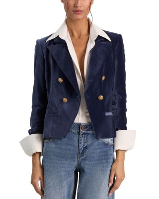 Velvet Double Breasted Blazer