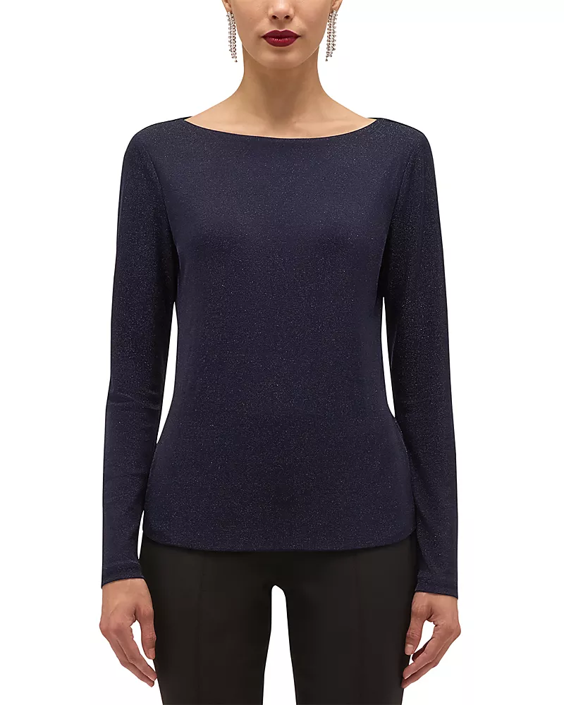 Hobbs London Shauna Sparkle Boat Neck Top