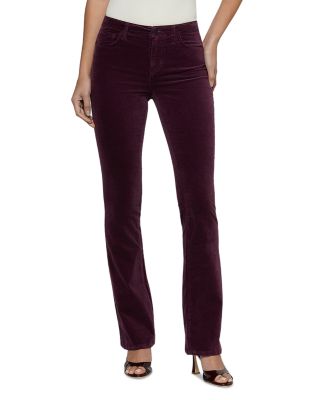 Stevie Velvet High Rise Straight Jeans in Deep Sangria