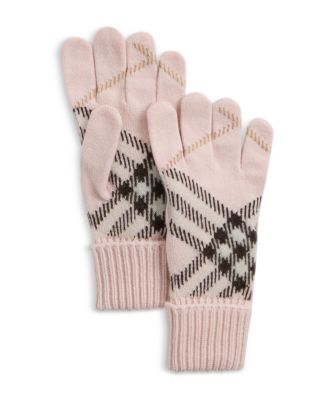 Check Cashmere Blend Gloves